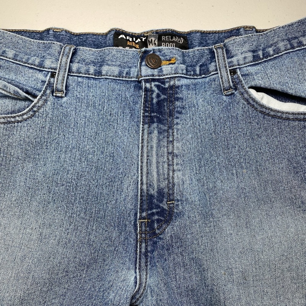 Ariat Rebar M4 Jeans 38x32 Mens Relaxed Boot Light Wash